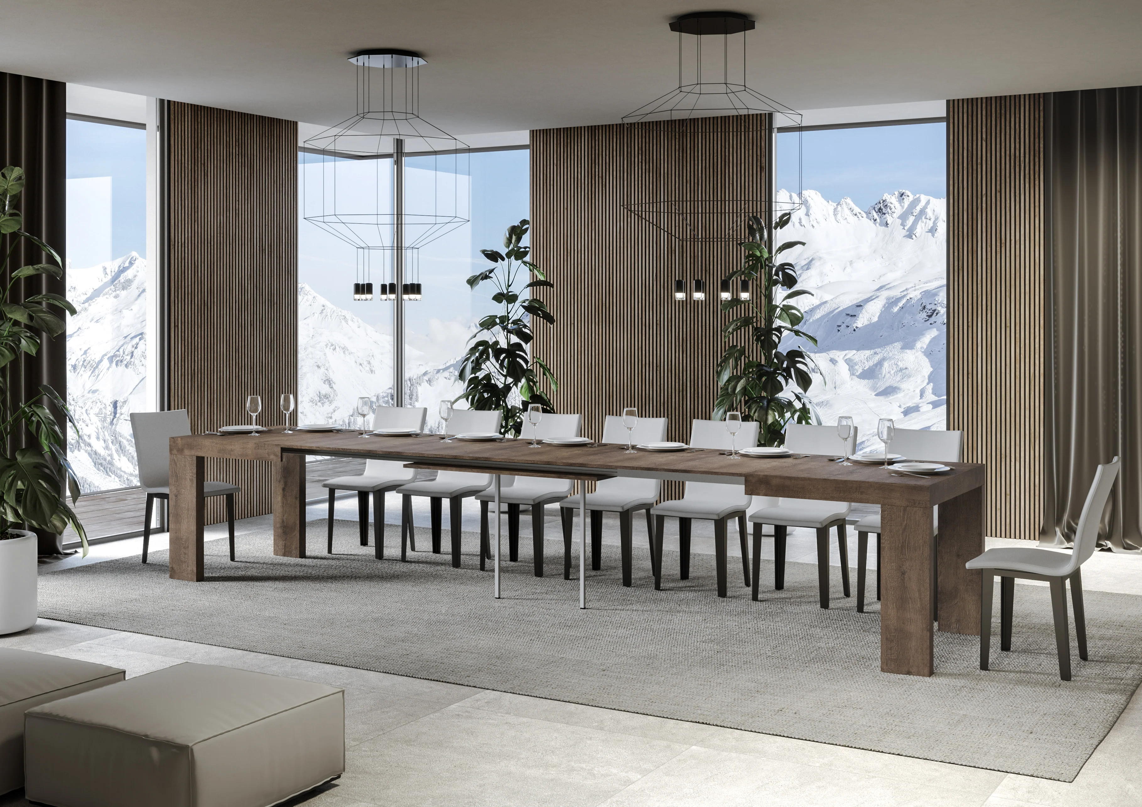 Tavolo estensibile 90x130/390 cm Roxell - Image 17