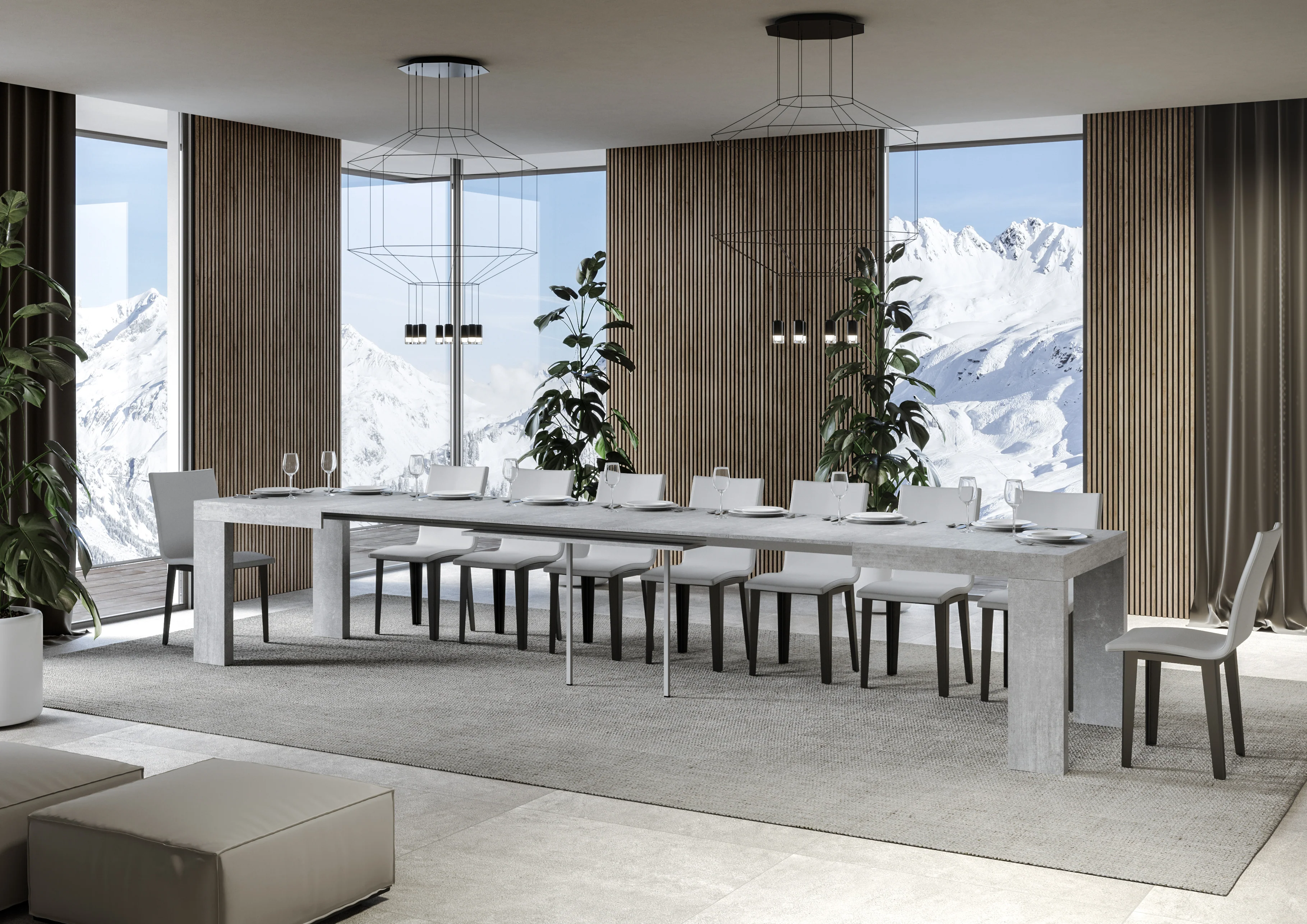 Tavolo estensibile 90x130/390 cm Roxell - Image 5