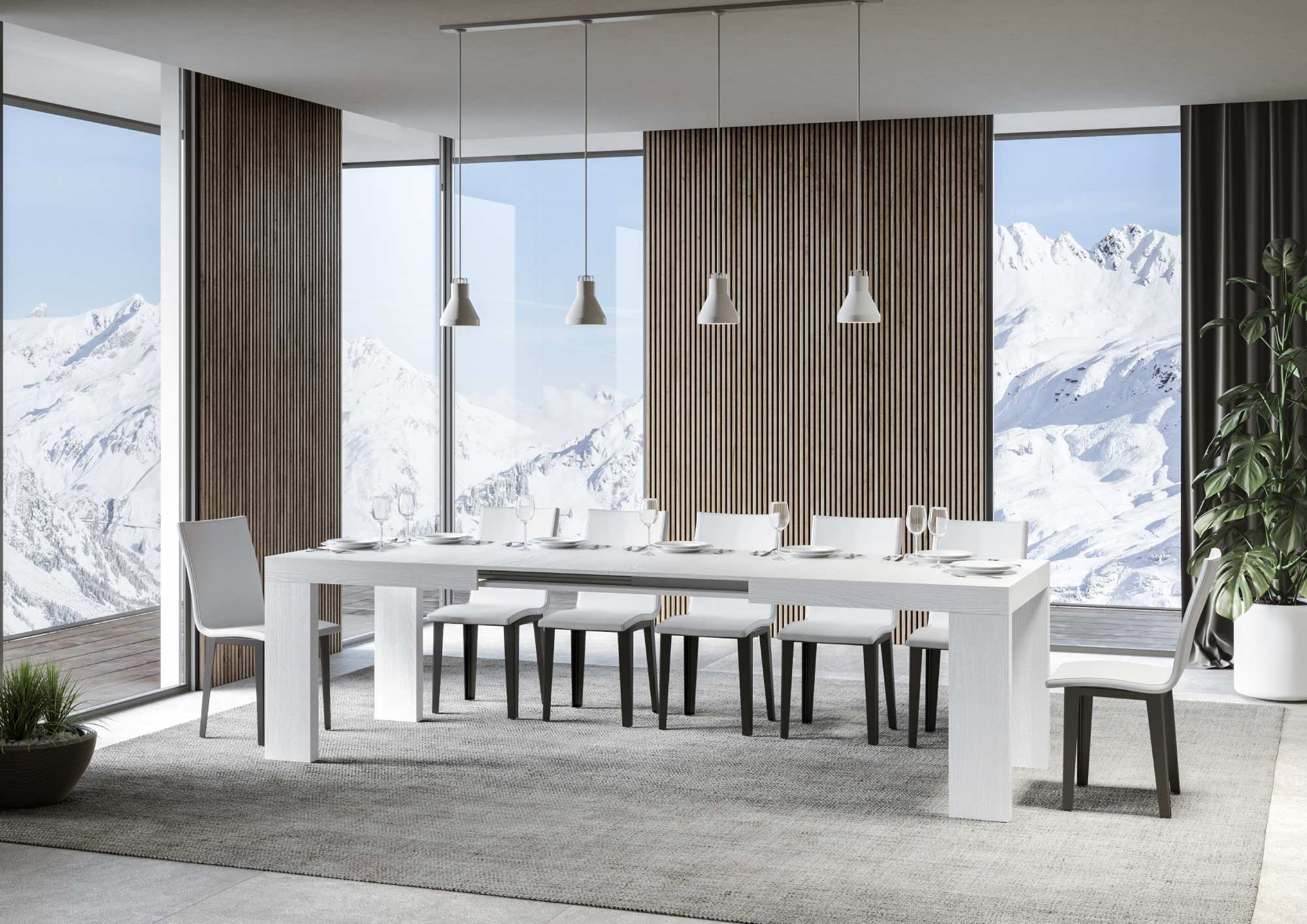 Tavolo allungabile 90x200/460 cm Roxell in diverse finiture - Image 2
