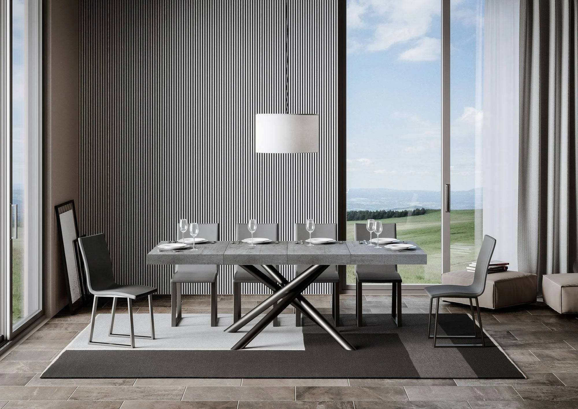 Tavolo allungabile Famas Premium con telaio in diverse finiture - Image 19