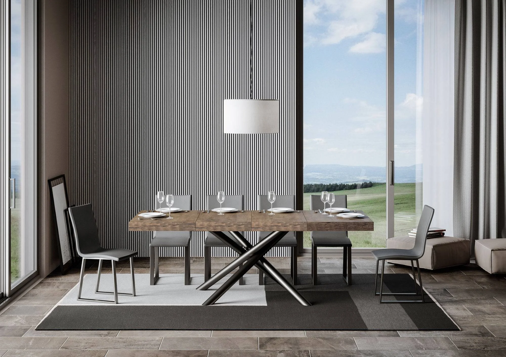Tavolo allungabile Famas Premium con telaio in diverse finiture - Image 22