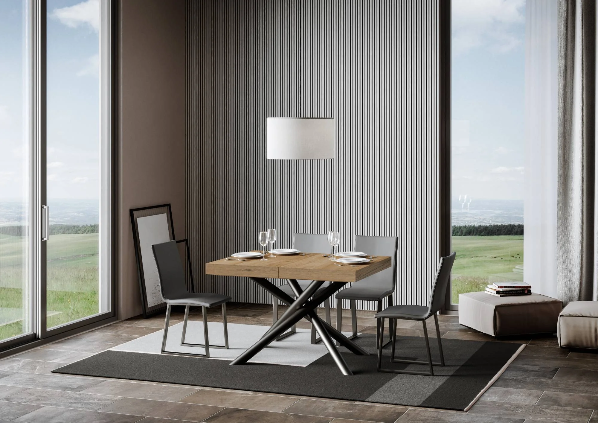 Tavolo allungabile Famas Premium con telaio in diverse finiture - Image 25
