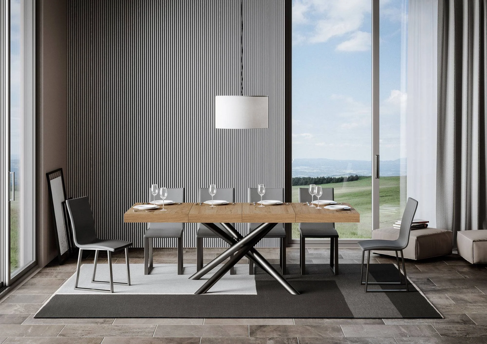 Tavolo allungabile Famas Premium con telaio in diverse finiture - Image 26