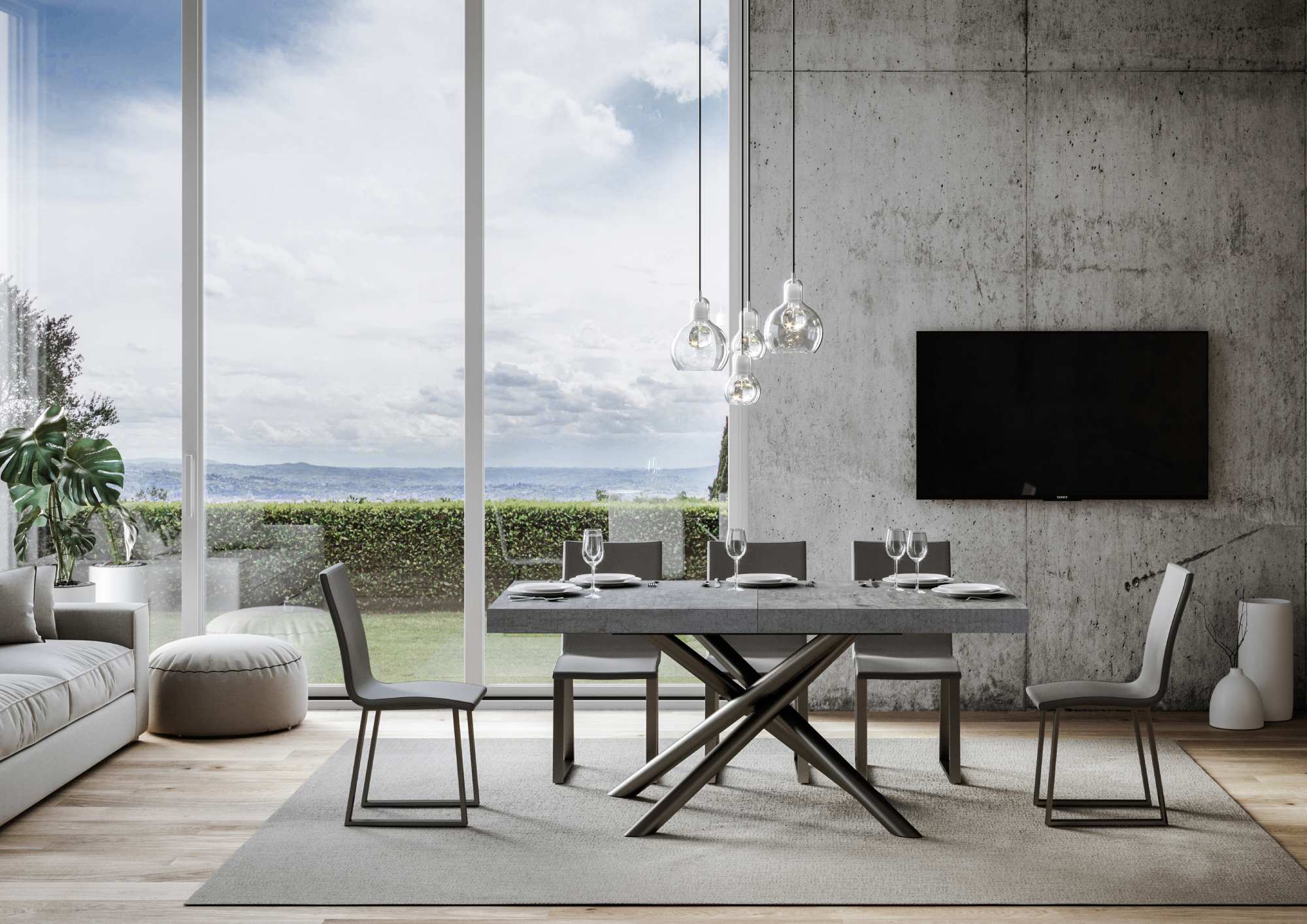 Tavolo allungabile Famas Premium con telaio in diverse finiture - Image 7