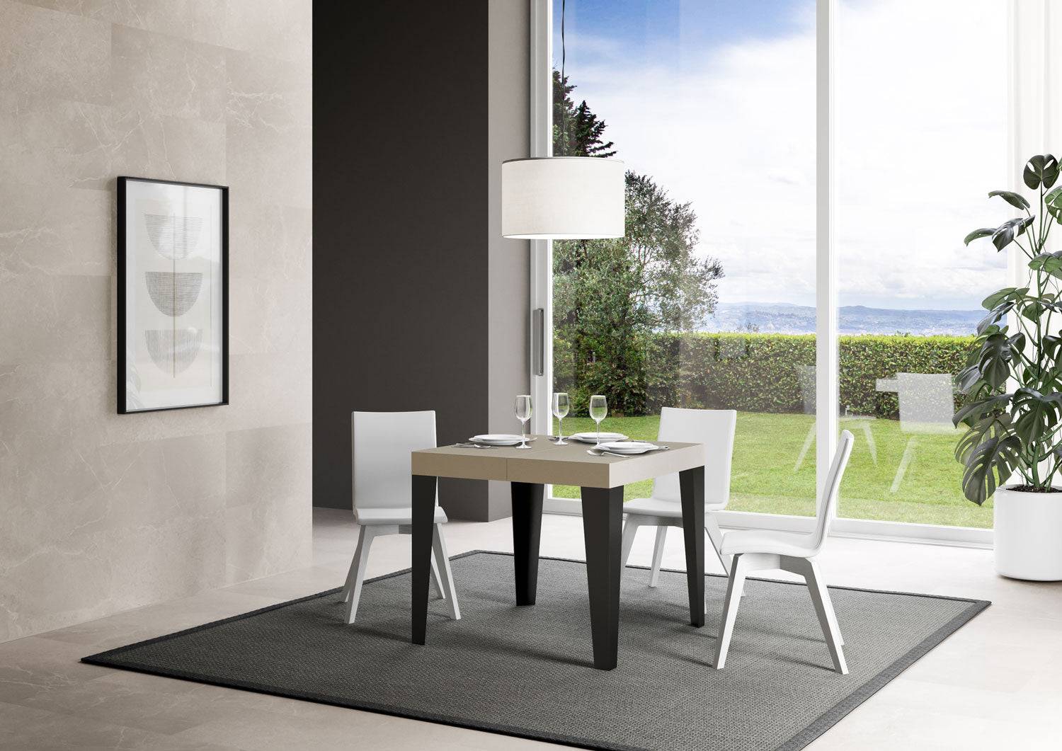 Tavolo allungabile Flame Premium con gambe e telaio antracite - Image 55