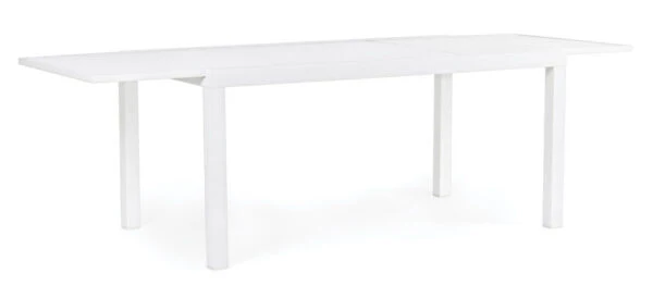 Tavolo Allungabile in Alluminio Hilde 200-300x100 cm – Bianco e Resistente