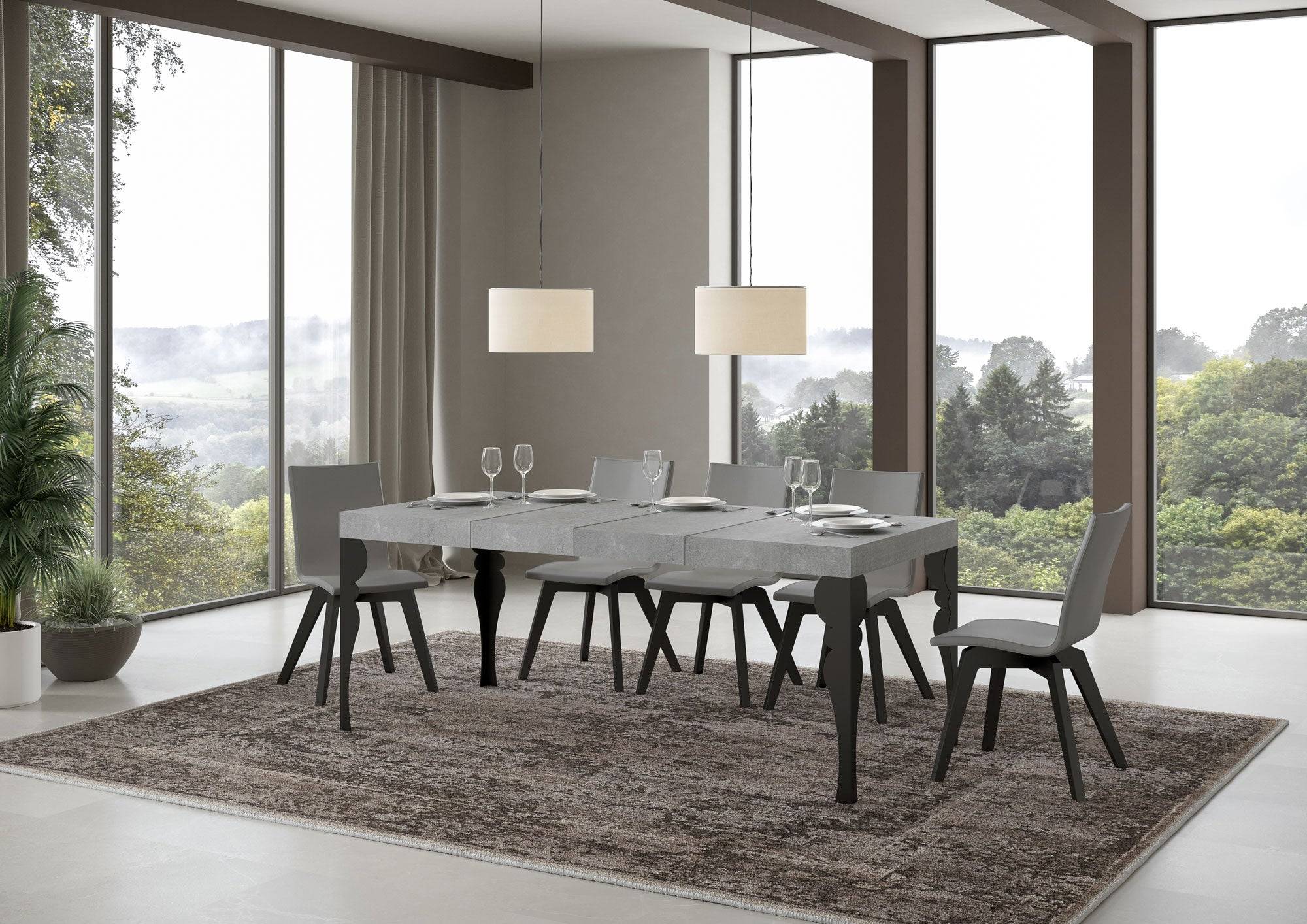 Tavolo allungabile Paxon Premium con gambe e telaio in diverse finiture - Image 49