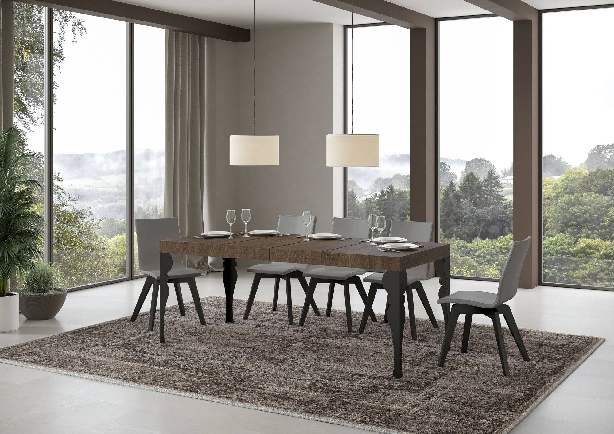 Tavolo allungabile Paxon Premium con gambe e telaio in diverse finiture - Image 54