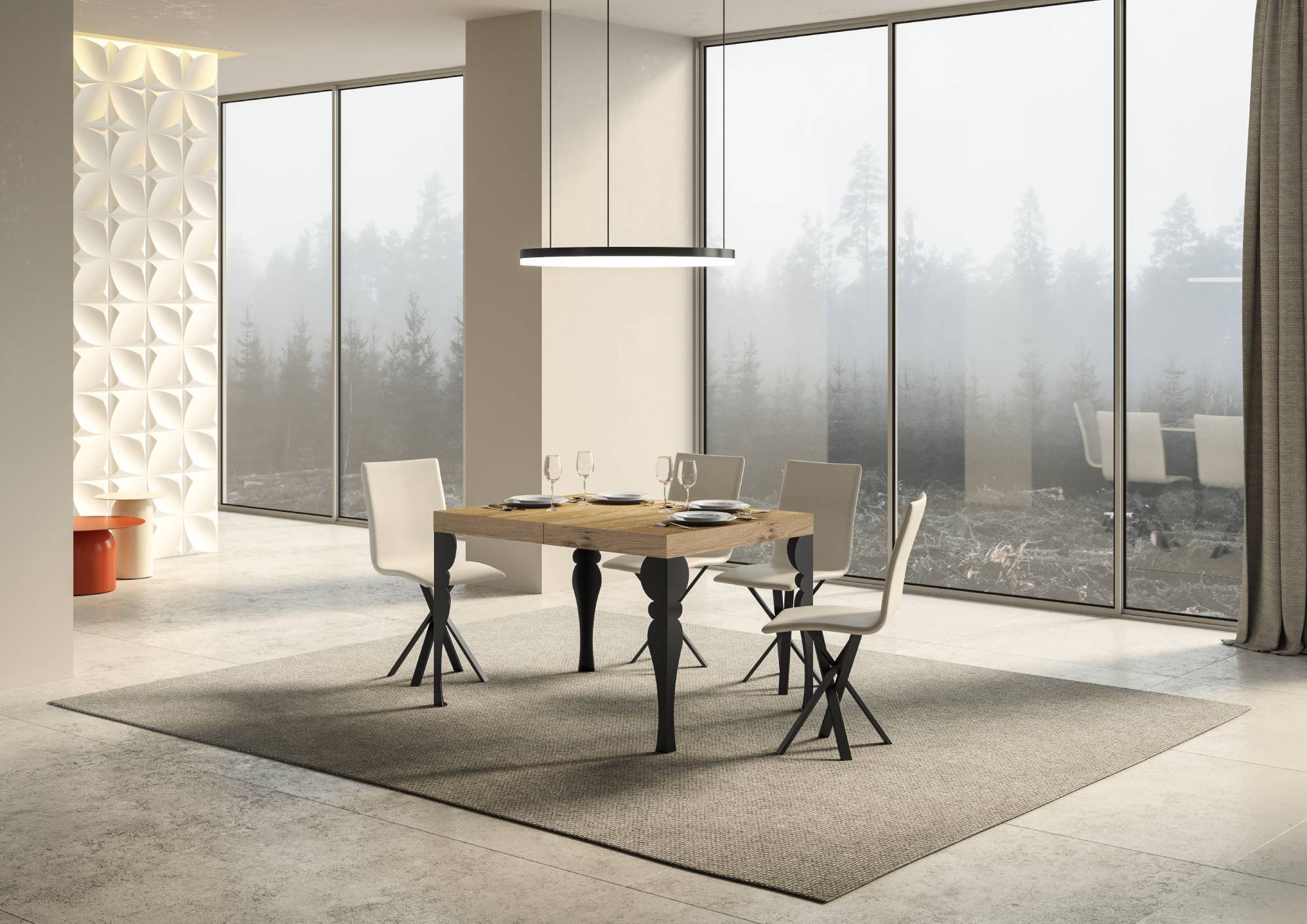Tavolo allungabile Paxon Premium con gambe e telaio in diverse finiture - Image 58