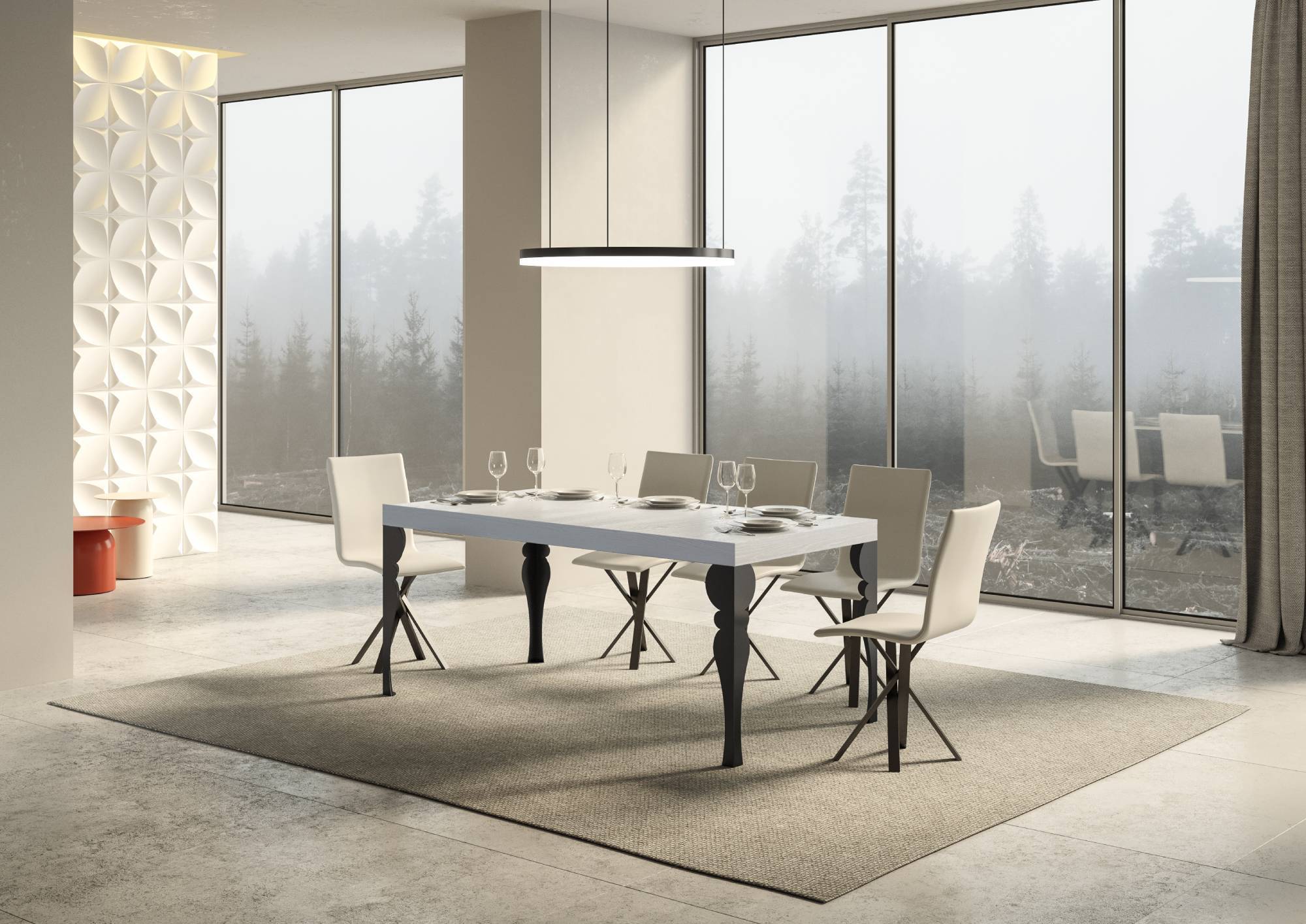 Tavolo allungabile Paxon Premium con gambe e telaio in diverse finiture - Image 76