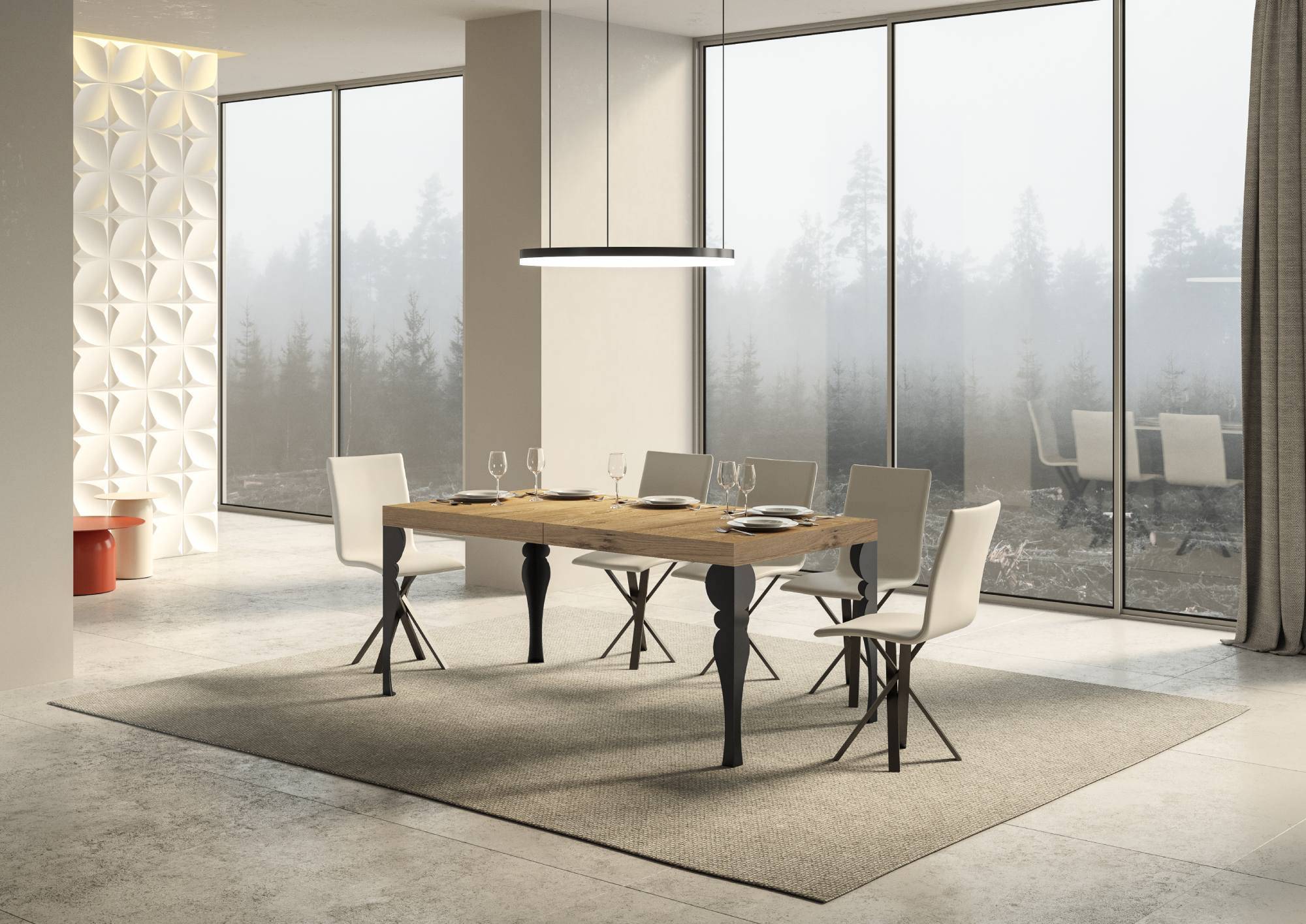 Tavolo allungabile Paxon Premium con gambe e telaio in diverse finiture - Image 96