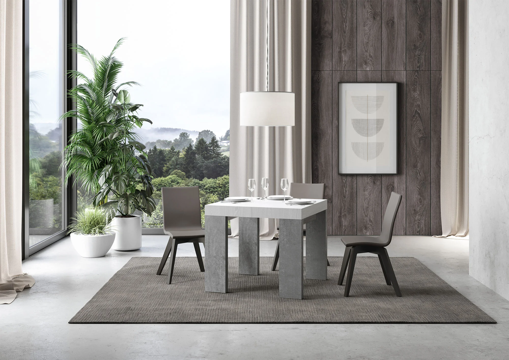 Tavolo allungabile Roxell Mix piano e gambe in diverse finiture - Image 164