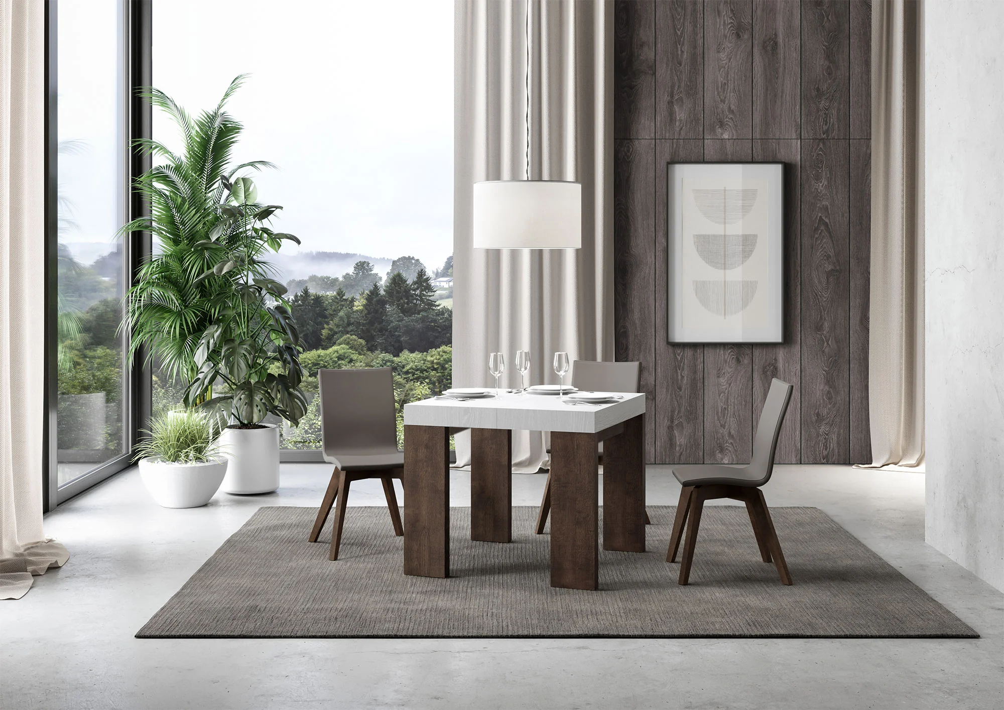 Tavolo allungabile Roxell Mix piano e gambe in diverse finiture - Image 168