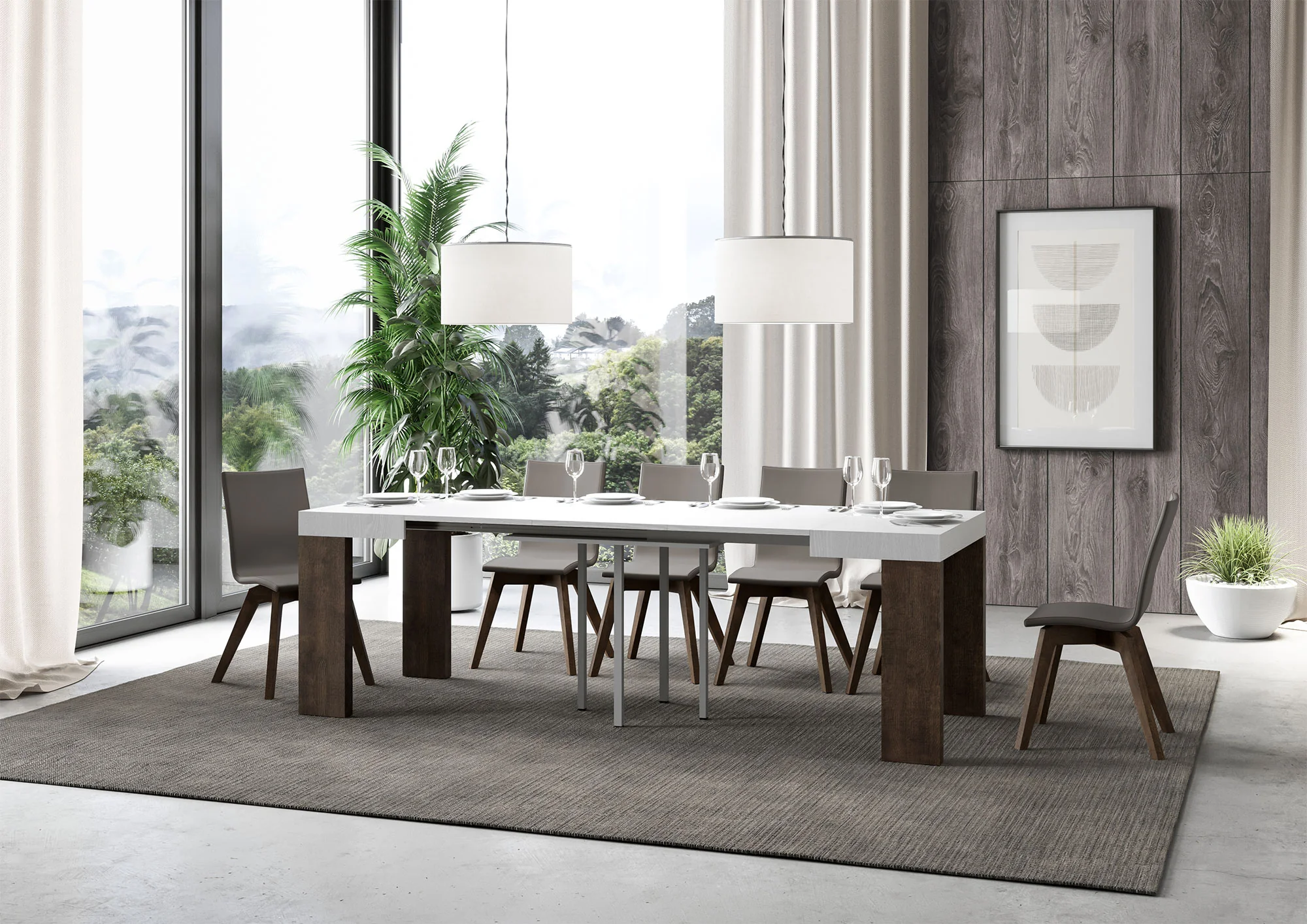 Tavolo allungabile Roxell Mix piano e gambe in diverse finiture - Image 169