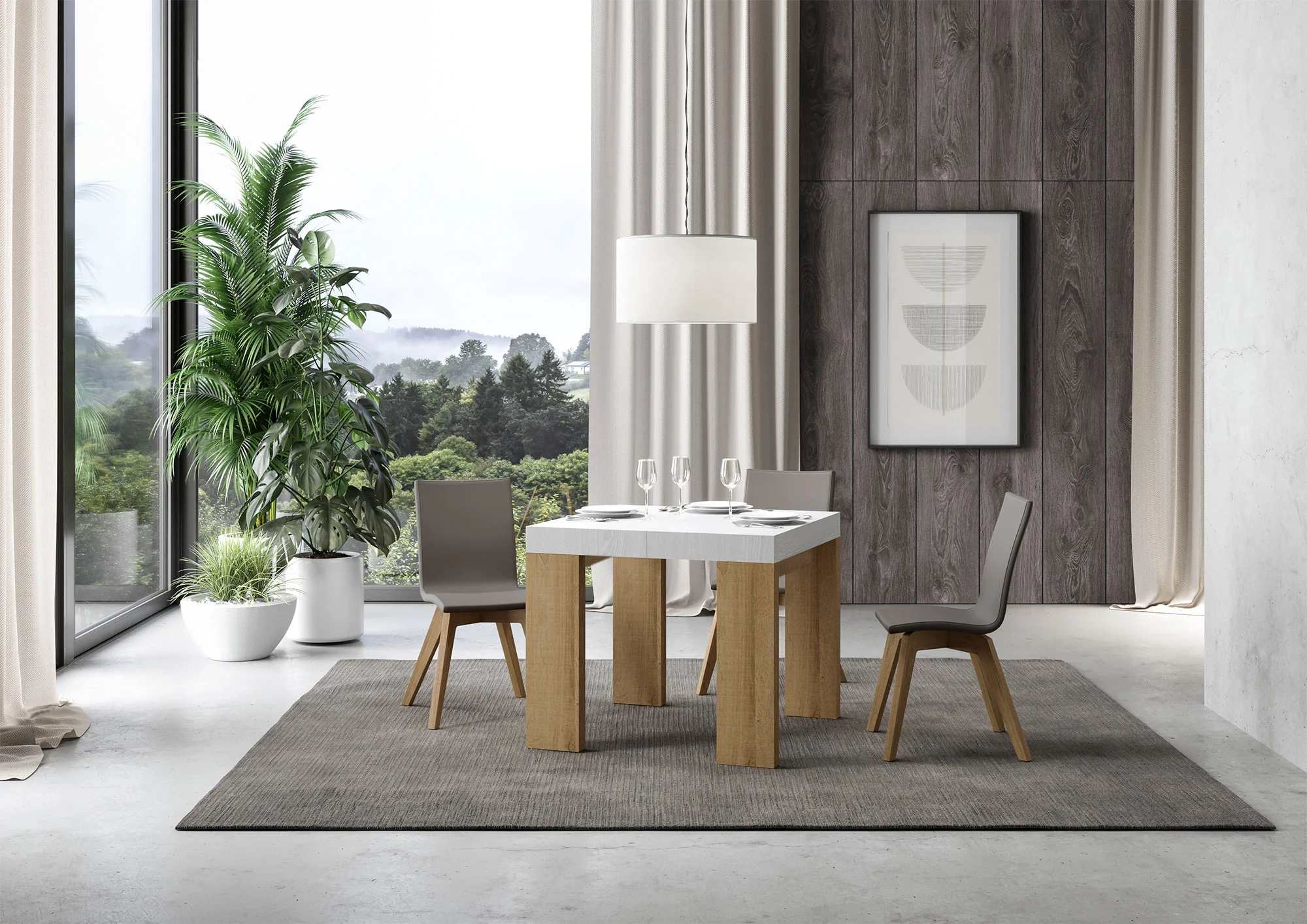 Tavolo allungabile Roxell Mix piano e gambe in diverse finiture - Image 172