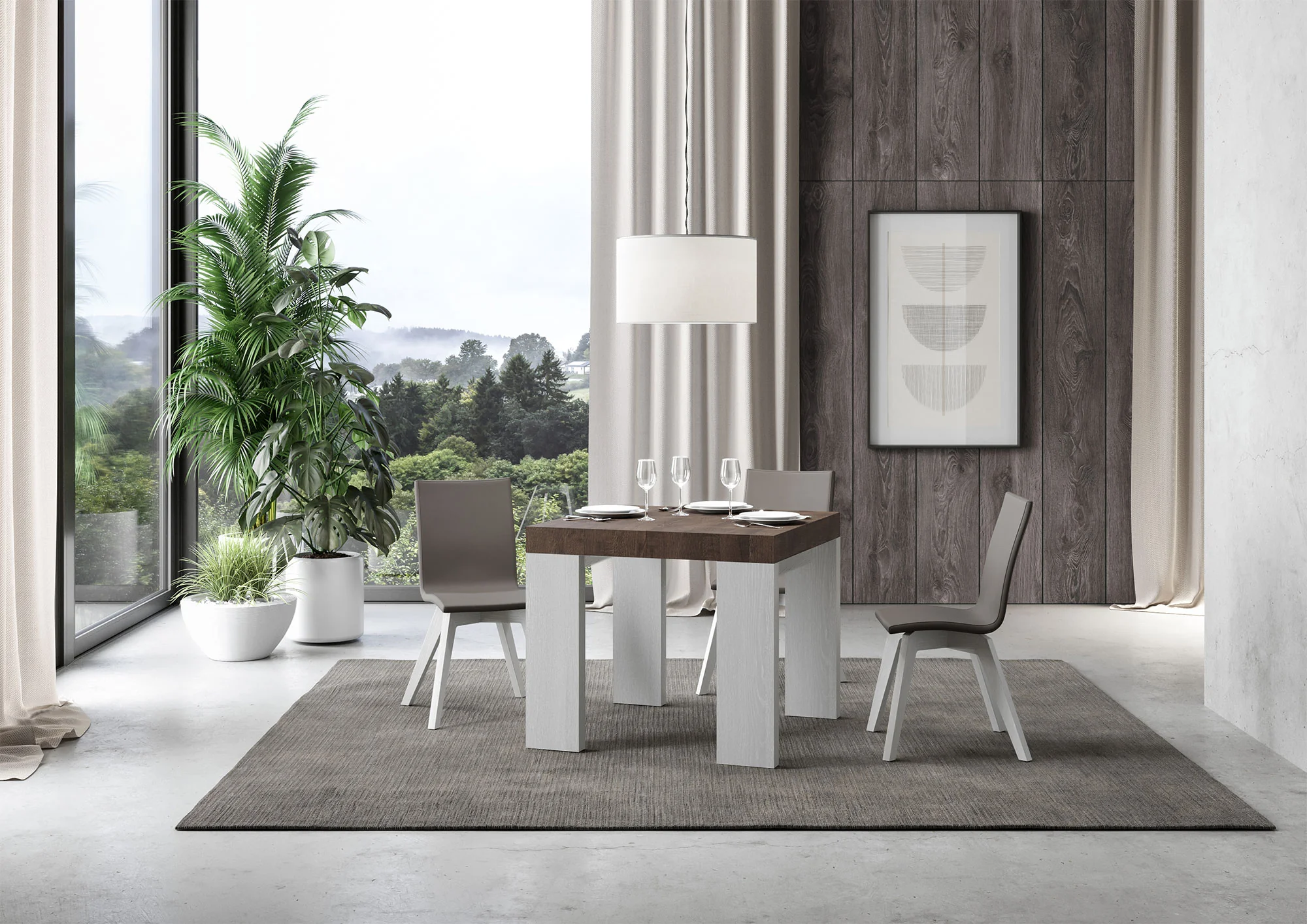 Tavolo allungabile Roxell Mix piano e gambe in diverse finiture - Image 180