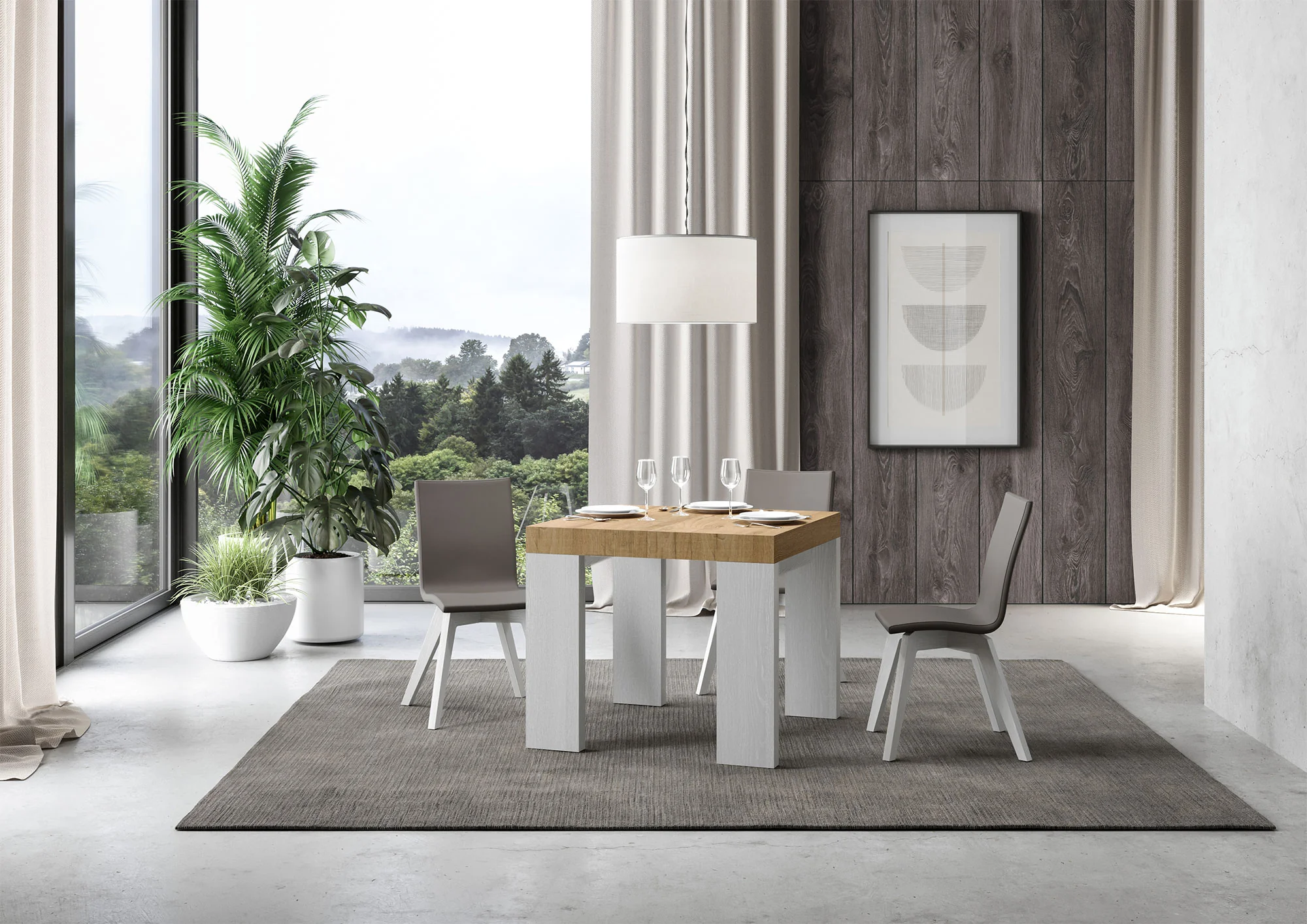 Tavolo allungabile Roxell Mix piano e gambe in diverse finiture - Image 184