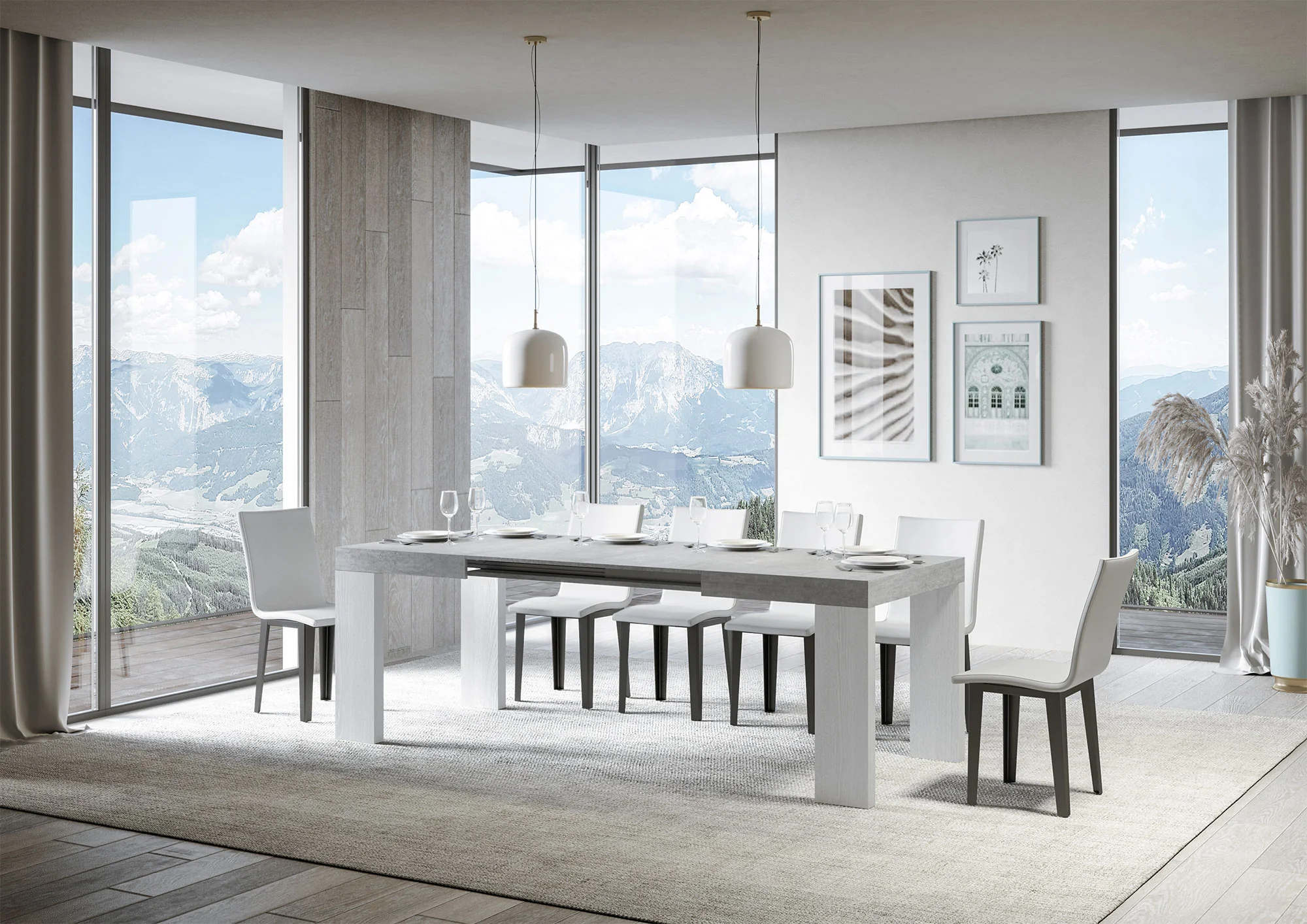 Tavolo allungabile Roxell Mix piano e gambe in diverse finiture - Image 42