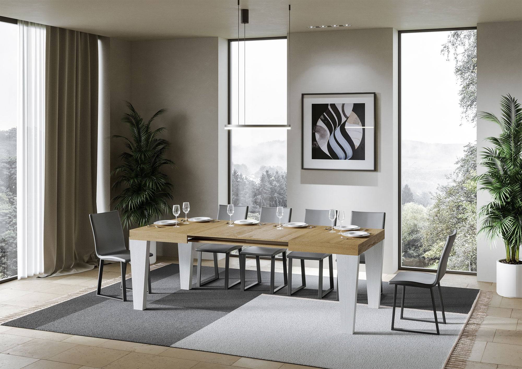 Tavolo allungabile Spimbo Mix piano e gambe in diverse finiture - Image 12