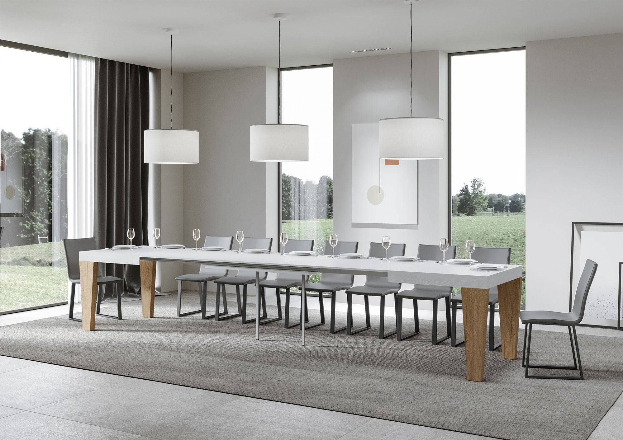 Tavolo allungabile Spimbo Mix piano e gambe in diverse finiture - Image 14