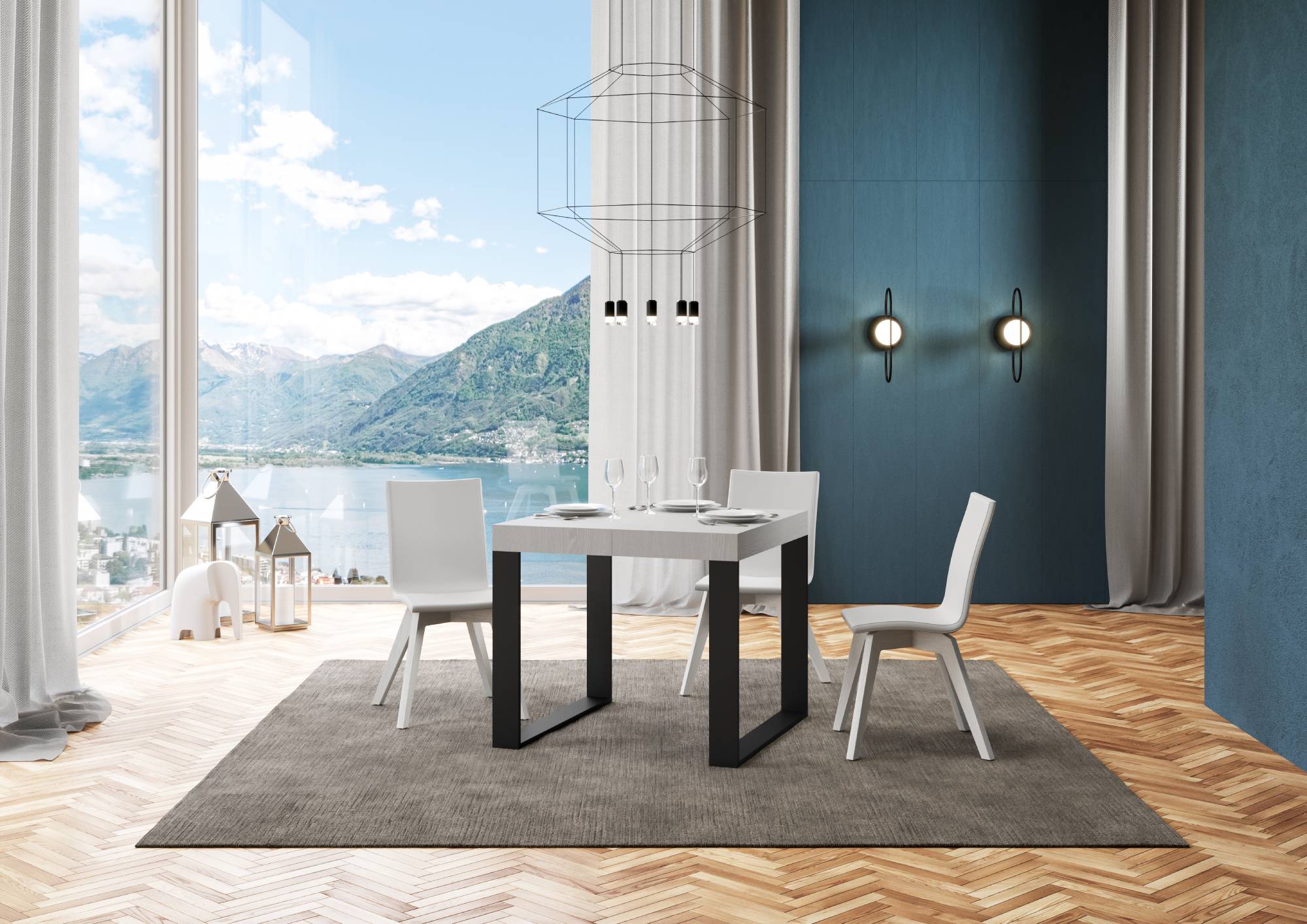 Tavolo allungabile Tecno Premium con telaio e gambe in diverse rifiniture - Image 56
