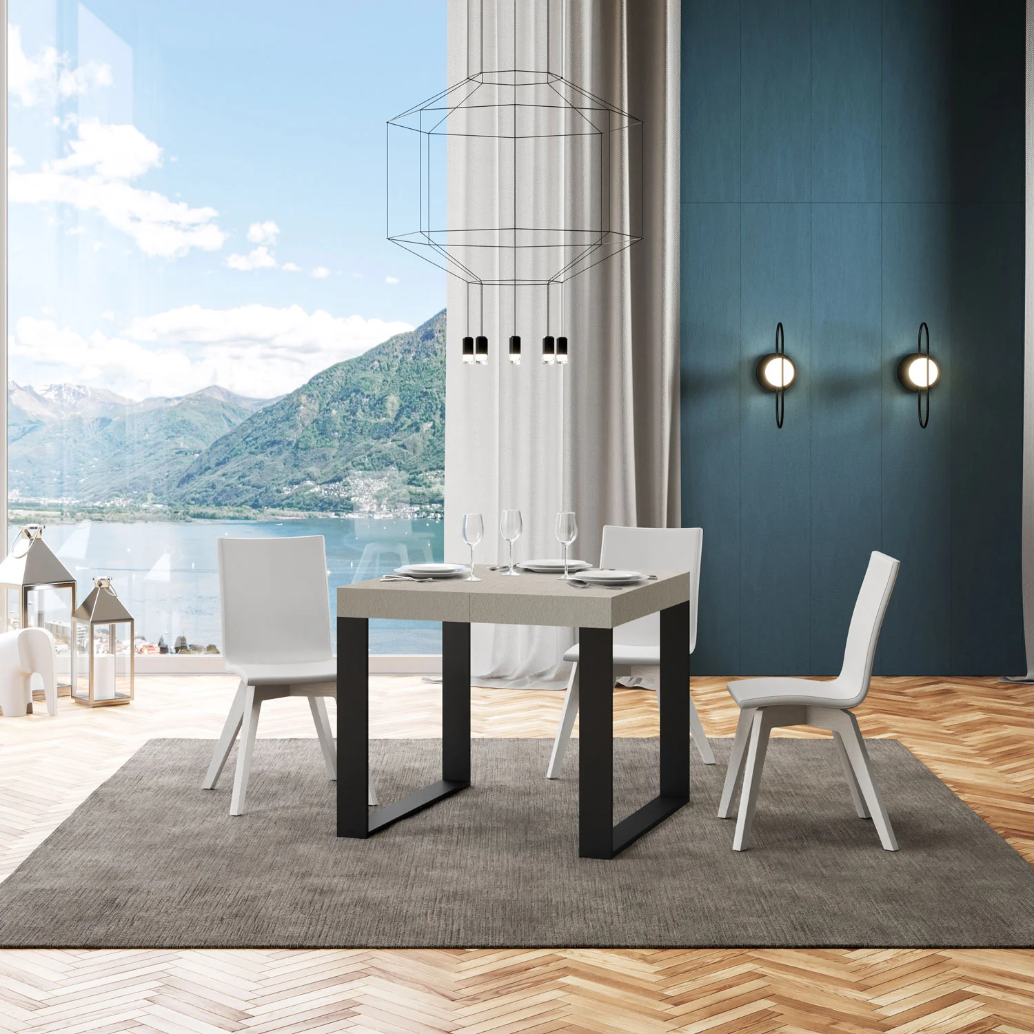 Tavolo allungabile Tecno Premium con telaio e gambe in diverse rifiniture - Image 59