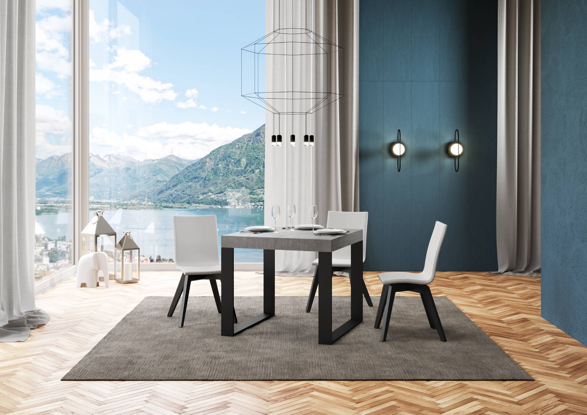 Tavolo allungabile Tecno Premium con telaio e gambe in diverse rifiniture - Image 61