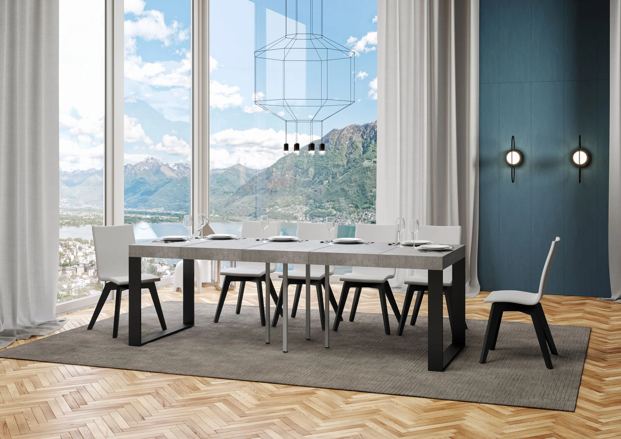 Tavolo allungabile Tecno Premium con telaio e gambe in diverse rifiniture - Image 62