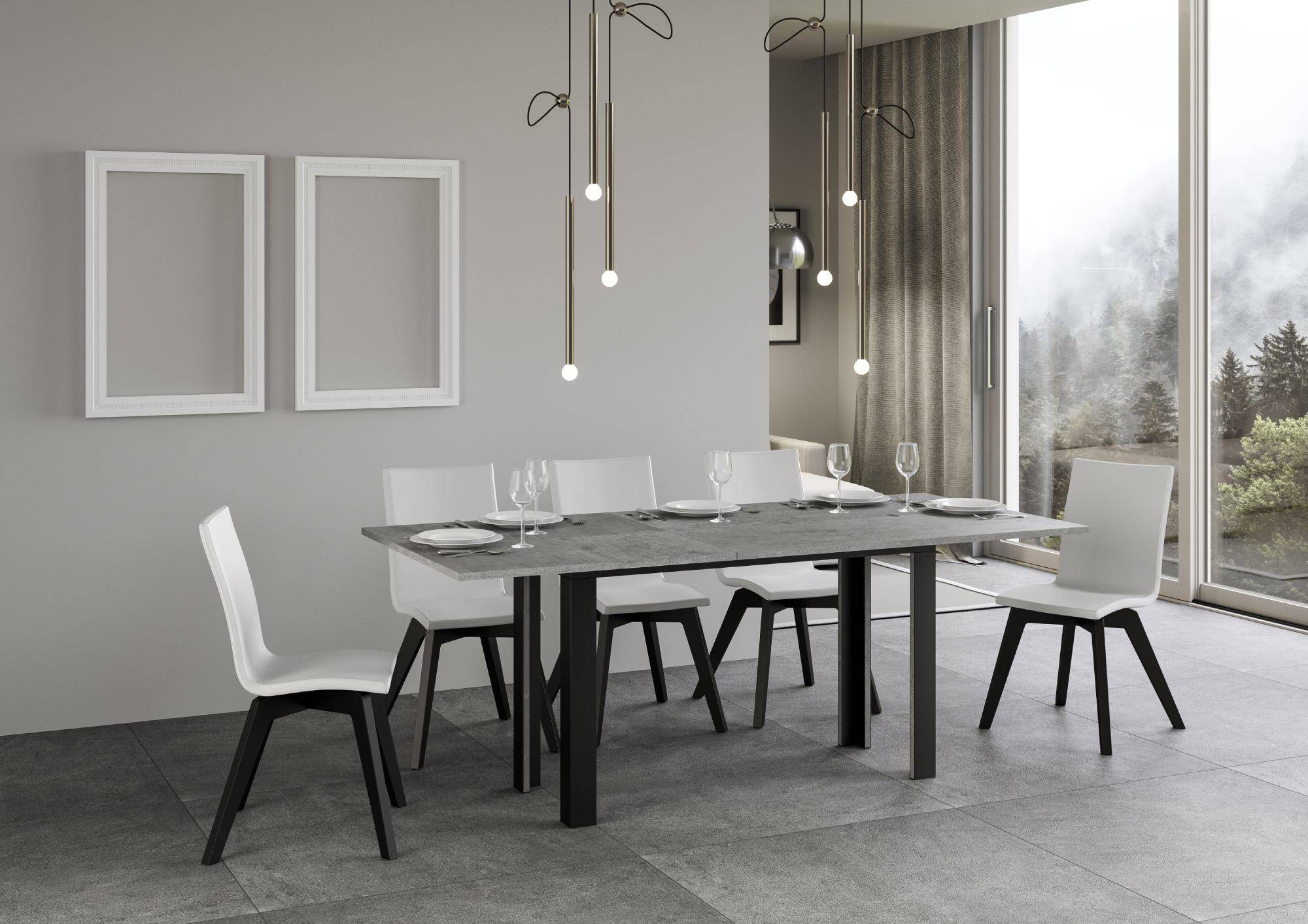 Tavolo apribile Linea Double con telaio Antracite - Image 12