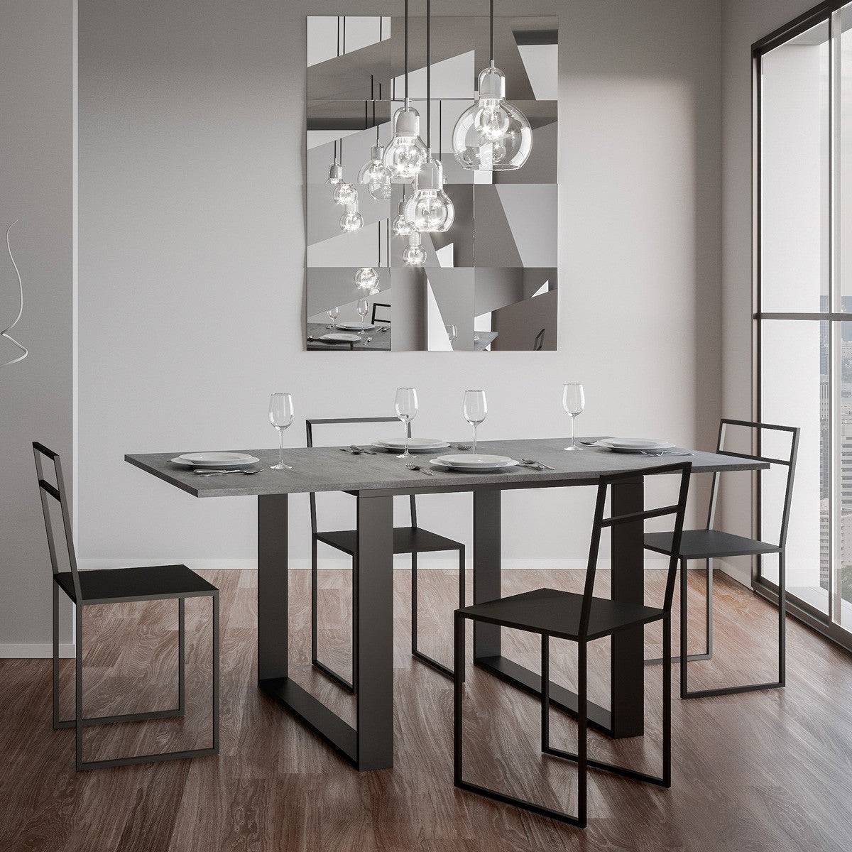 Tavolo apribile Tecno Libra con telaio Antracite, dimensioni 90x90/180 cm e 90x120/240 cm - Image 12