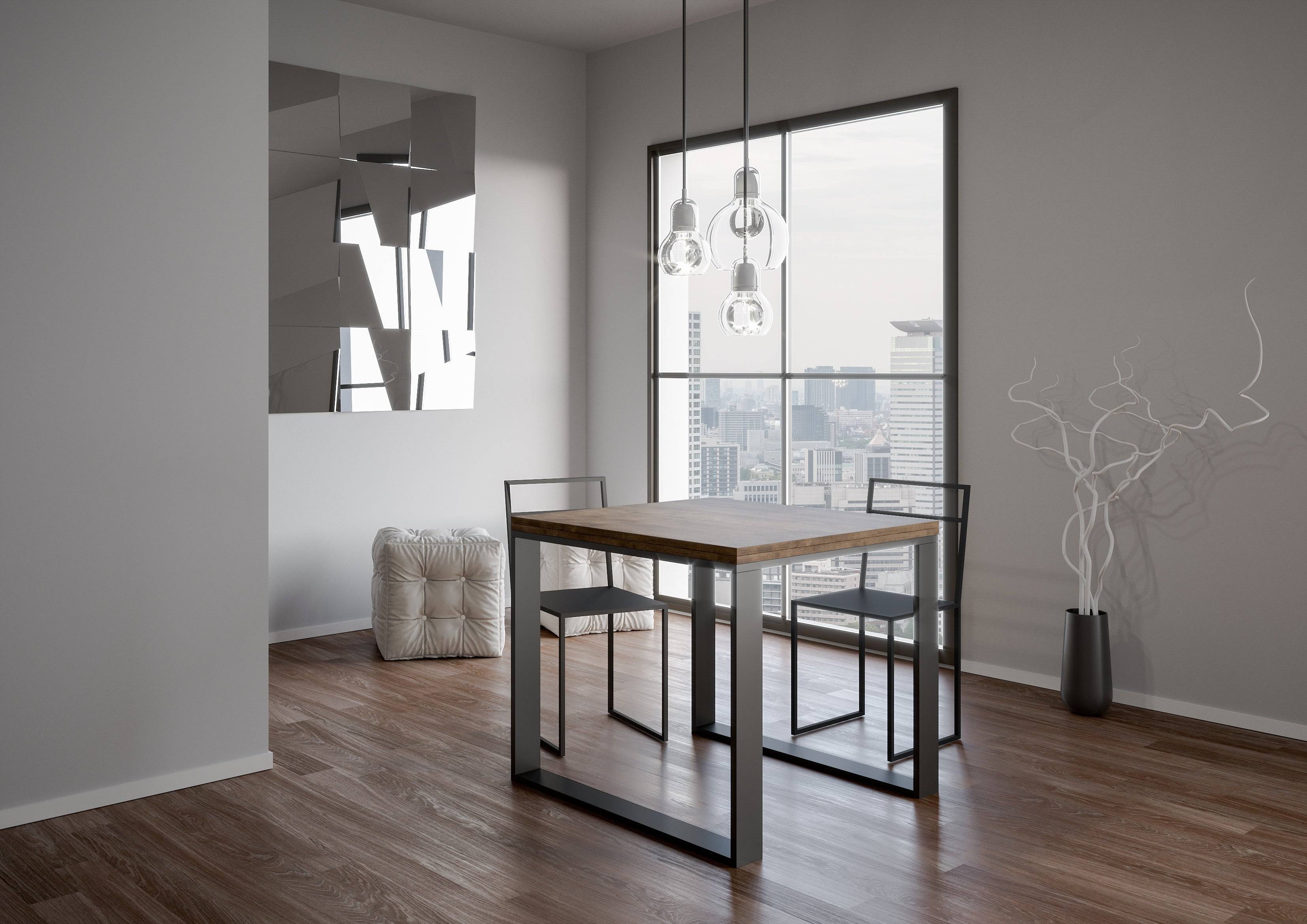 Tavolo apribile Tecno Libra con telaio Antracite, dimensioni 90x90/180 cm e 90x120/240 cm - Image 15