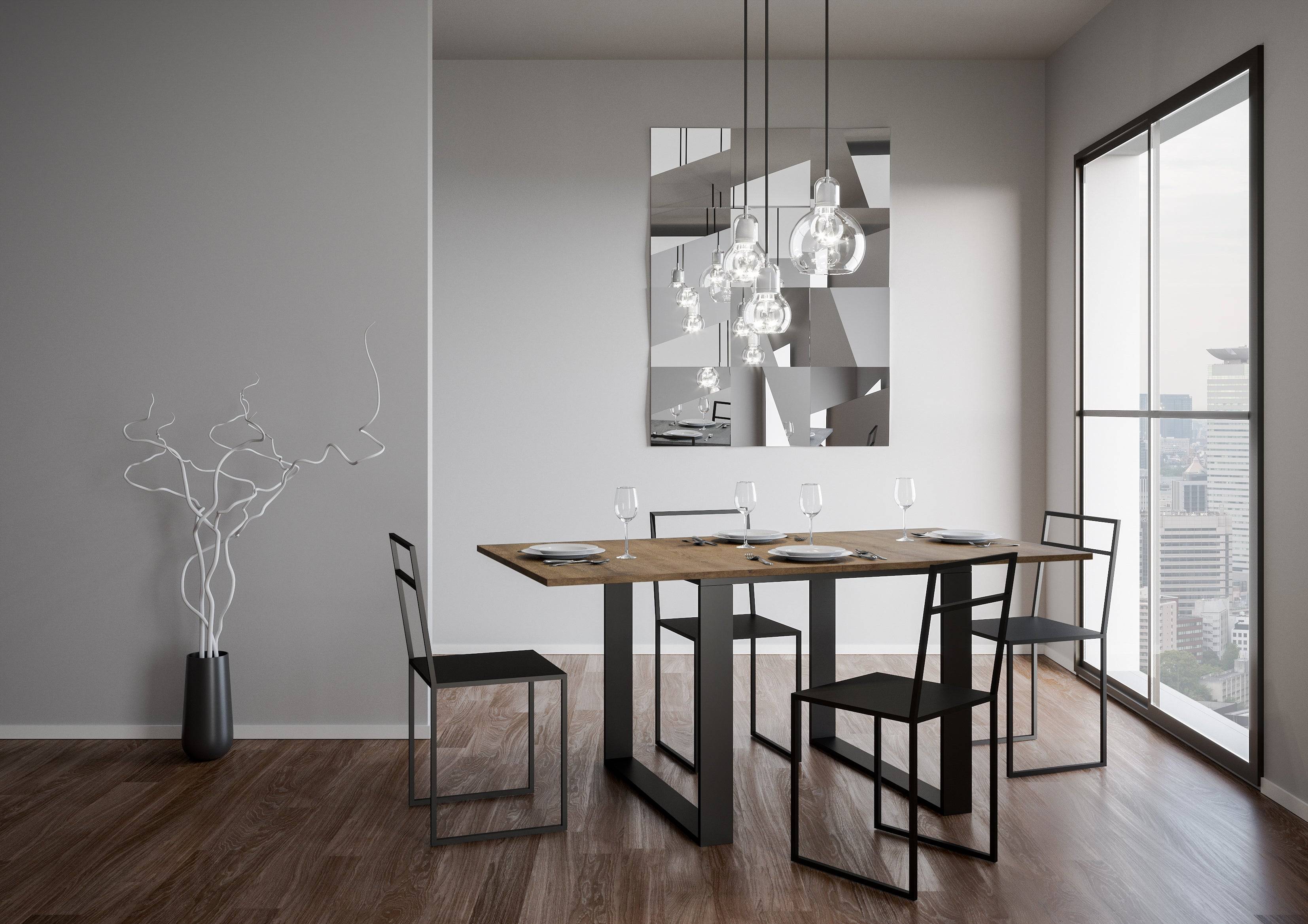 Tavolo apribile Tecno Libra con telaio Antracite, dimensioni 90x90/180 cm e 90x120/240 cm - Image 16