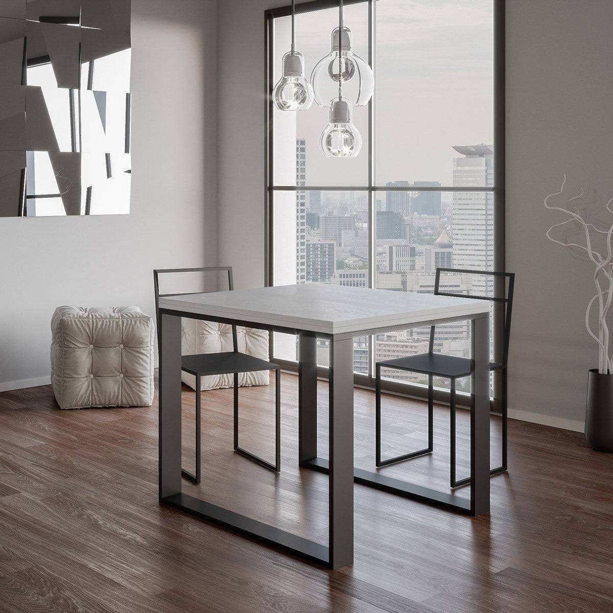 Tavolo apribile Tecno Libra con telaio Antracite, dimensioni 90x90/180 cm e 90x120/240 cm - Image 8