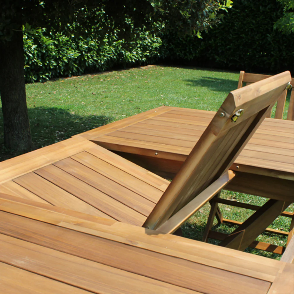 Tavolo Bali 150/200 x 90 in legno di acacia massiccio allungabile - color marrone - Image 6