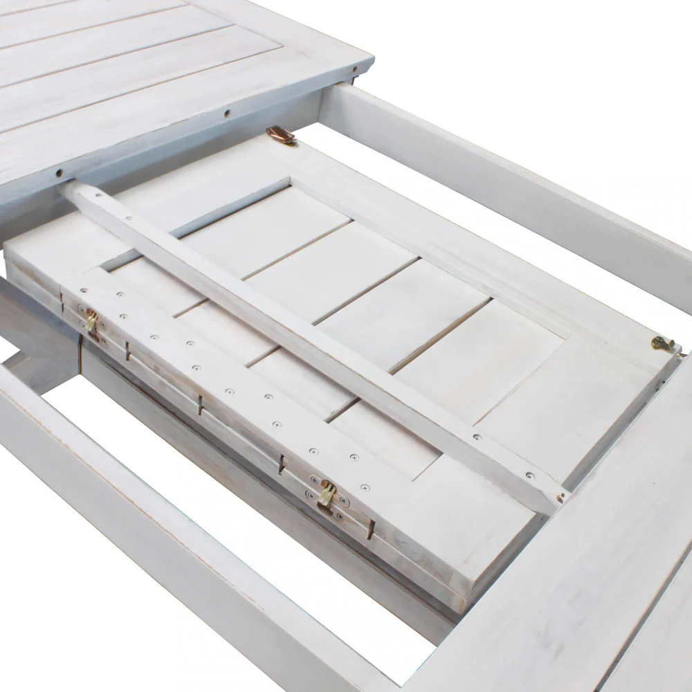 Tavolo allungabile Bali 150/200 x 90 in legno di acacia bianco - Image 5