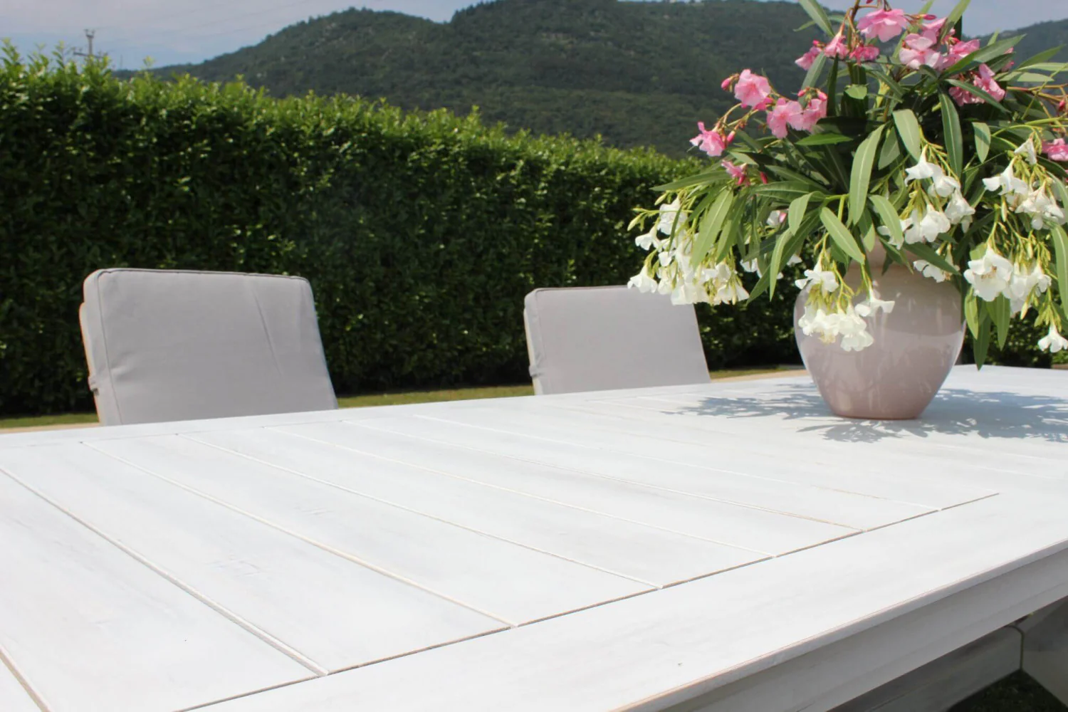 Tavolo allungabile Bali 150/200 x 90 in legno di acacia bianco - Image 6