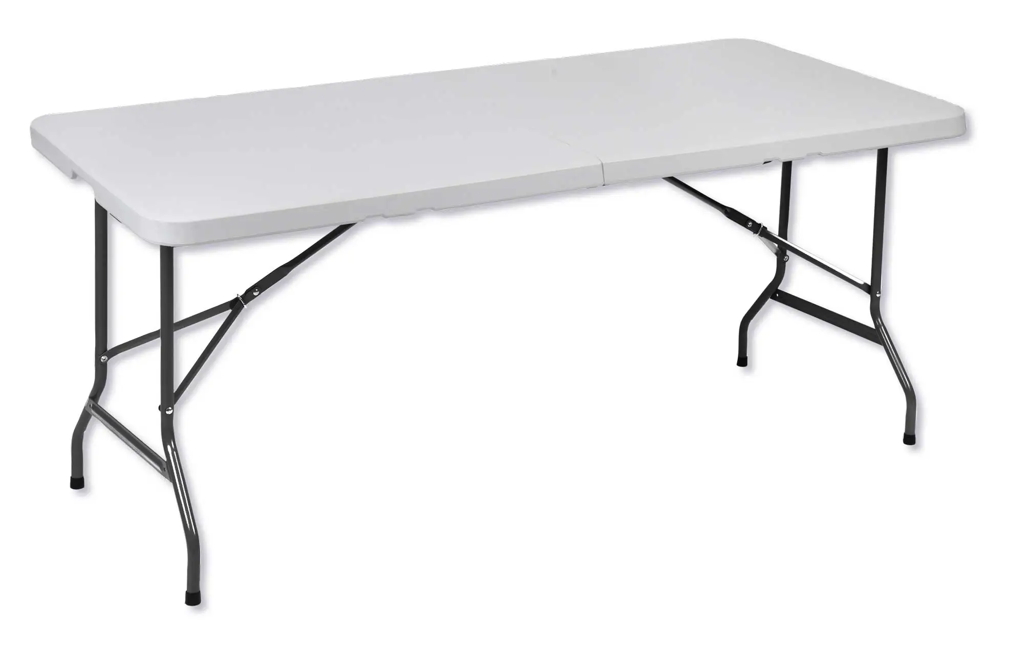 Tavolo pieghevole 180x76 cm – Struttura in acciaio, bianco