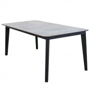 Tavolo Cancun 180 x 90 Struttura in Alluminio Verniciato Antracite e Piano in Laminato Grigio Scuro