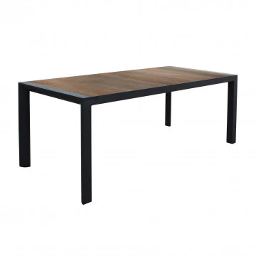 Tavolo Carson 195 x 90 - Struttura in alluminio con piano in ceramica effetto legno