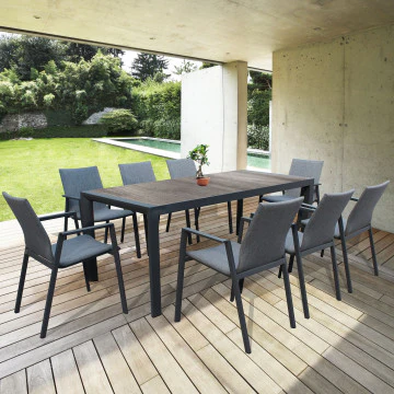 Tavolo Carson 195 x 90 - Struttura in alluminio con piano in ceramica effetto legno - Image 4
