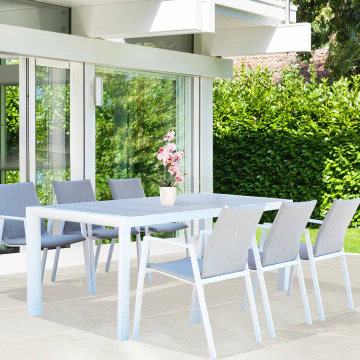 Tavolo Carson 195 x 90 - Struttura in alluminio con piano in ceramica effetto legno - Image 9