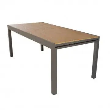 Tavolo Allungabile Cayman 160/240 X 95 in Alluminio Bianco/Taupe con Piano Polywood Teak - Image 10
