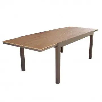 Tavolo Allungabile Cayman 160/240 X 95 in Alluminio Bianco/Taupe con Piano Polywood Teak - Image 11