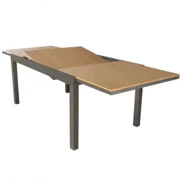 Tavolo Allungabile Cayman 160/240 X 95 in Alluminio Bianco/Taupe con Piano Polywood Teak - Image 12