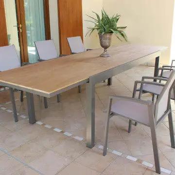 Tavolo allungabile Cayman in Alluminio con Piano in Polywood color Teak - Image 20