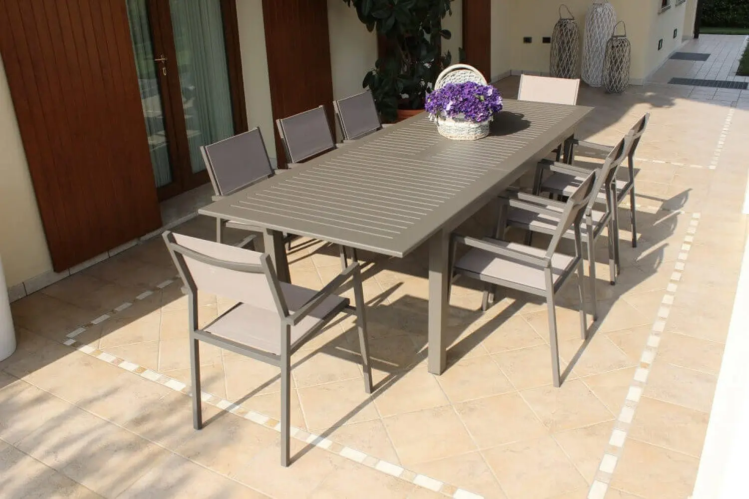 Tavolo da Giardino Cuba Allungabile 150/210x90 cm - Taupe - Image 9
