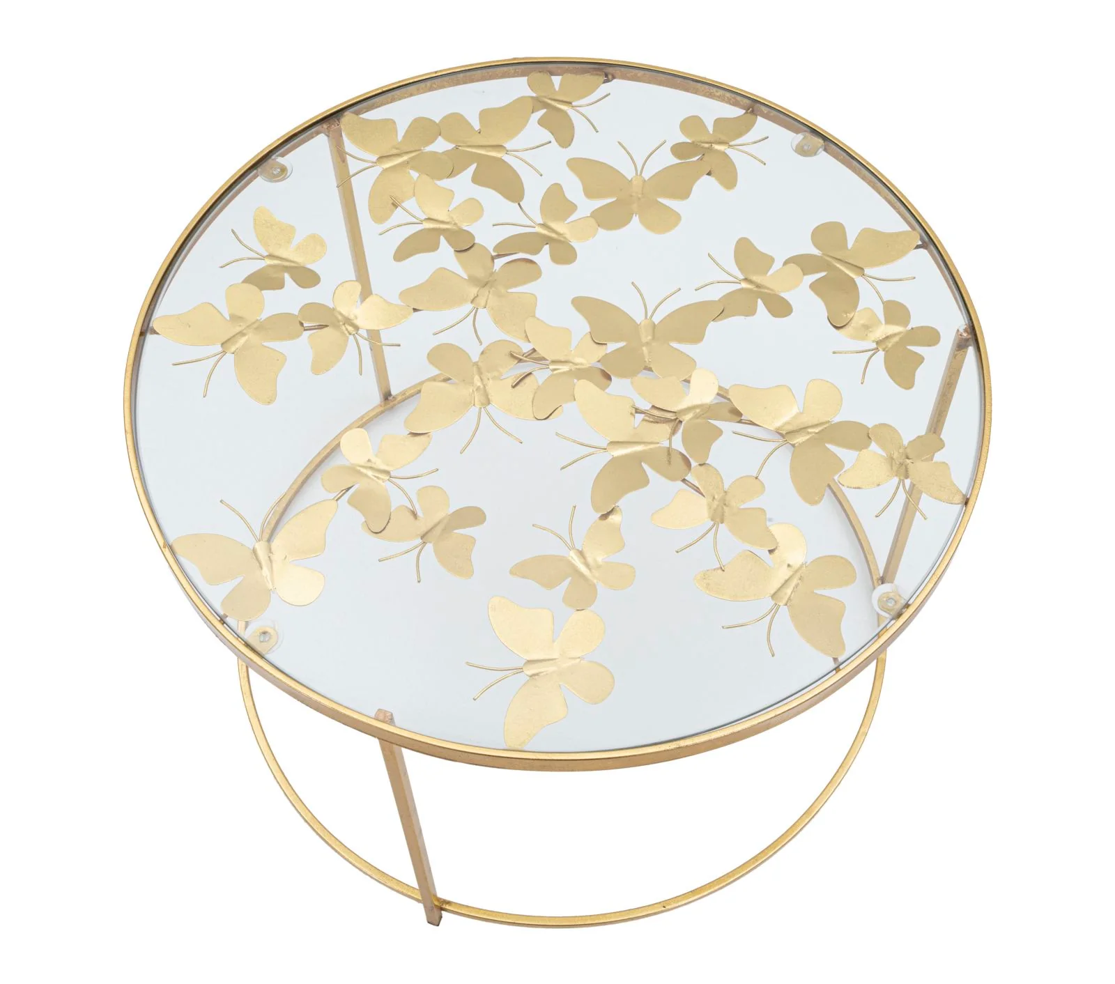 Tavolino da caffè con decorazioni a farfalla ø 60x40,5 cm - Image 3