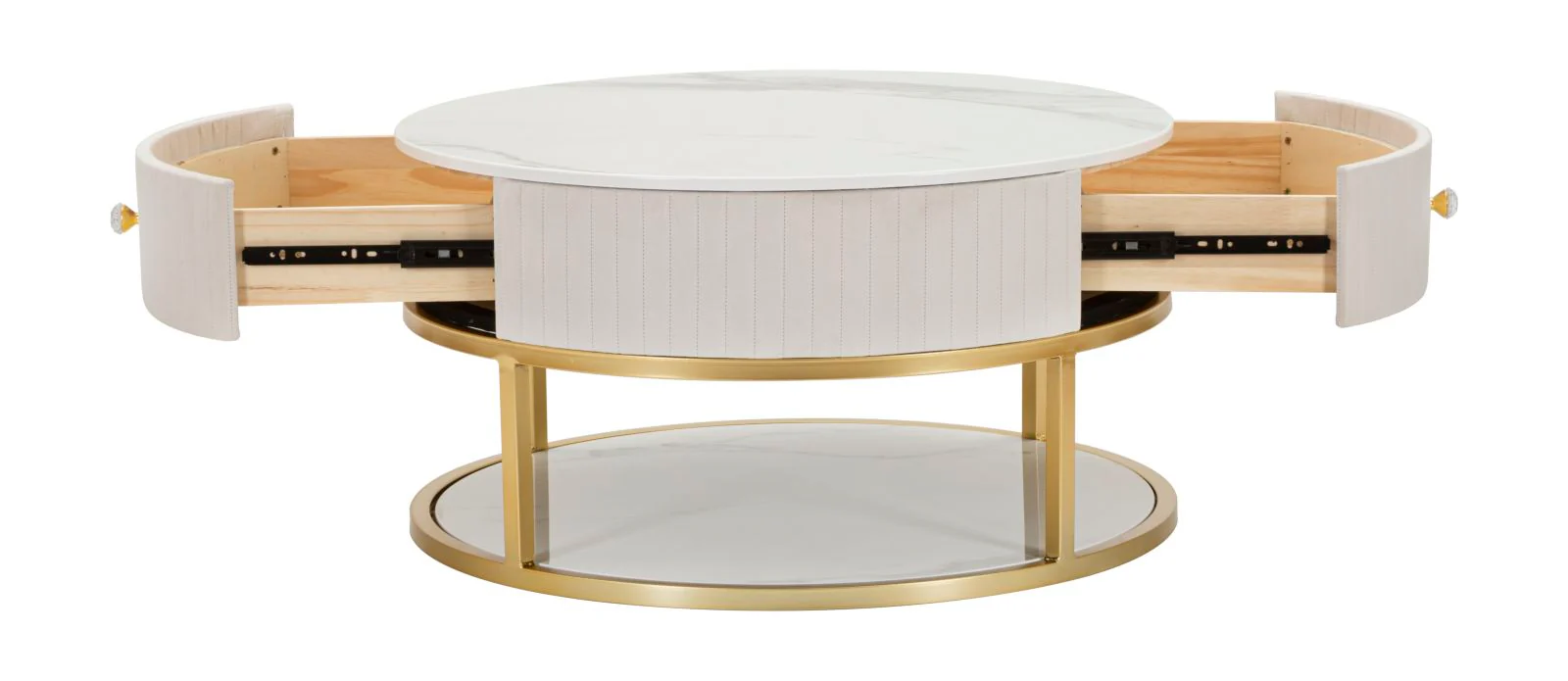 Tavolo da caffè elegante Montpellier crema cm ø 75x36 - Image 2