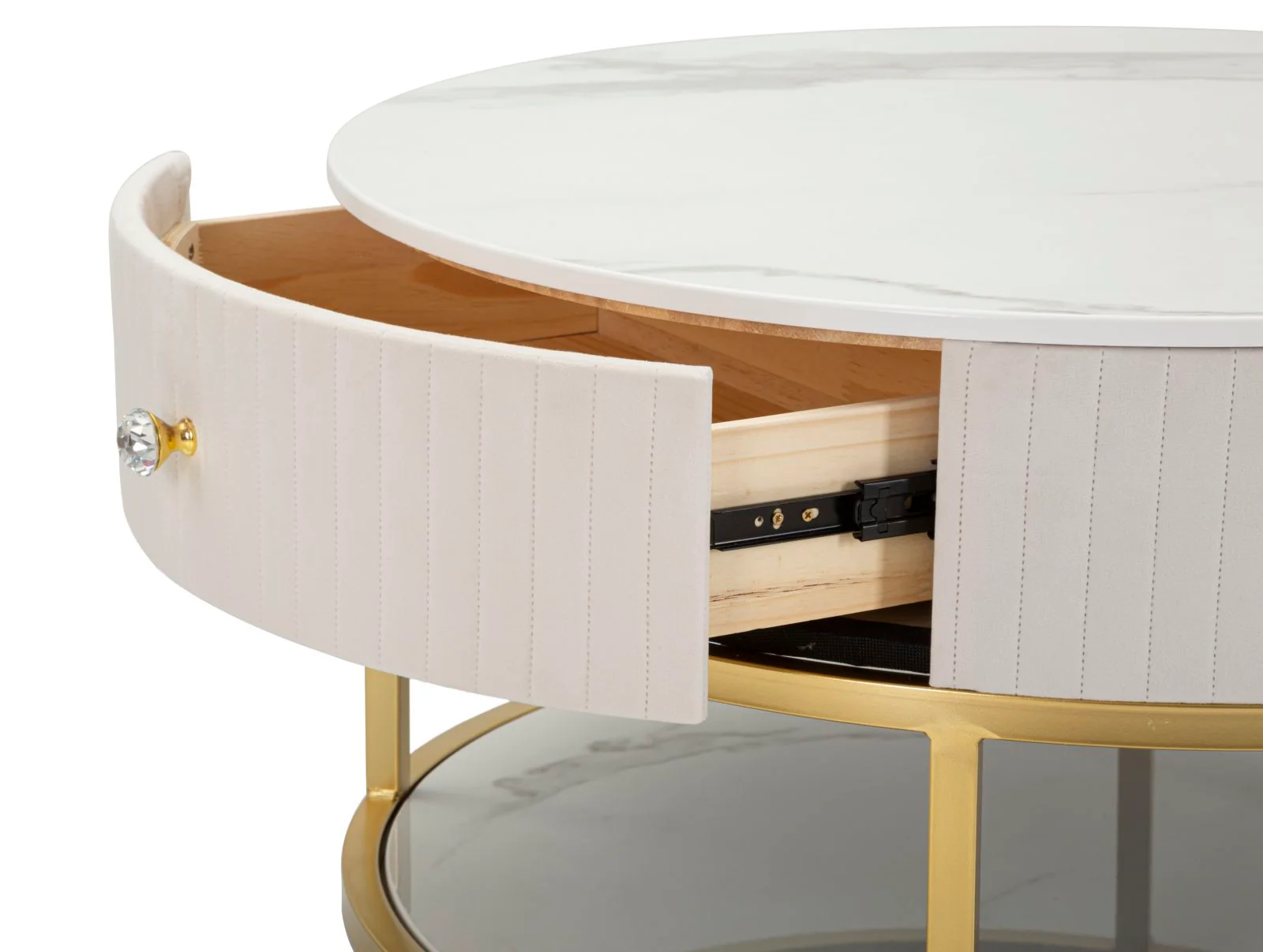 Tavolo da caffè elegante Montpellier crema cm ø 75x36 - Image 3
