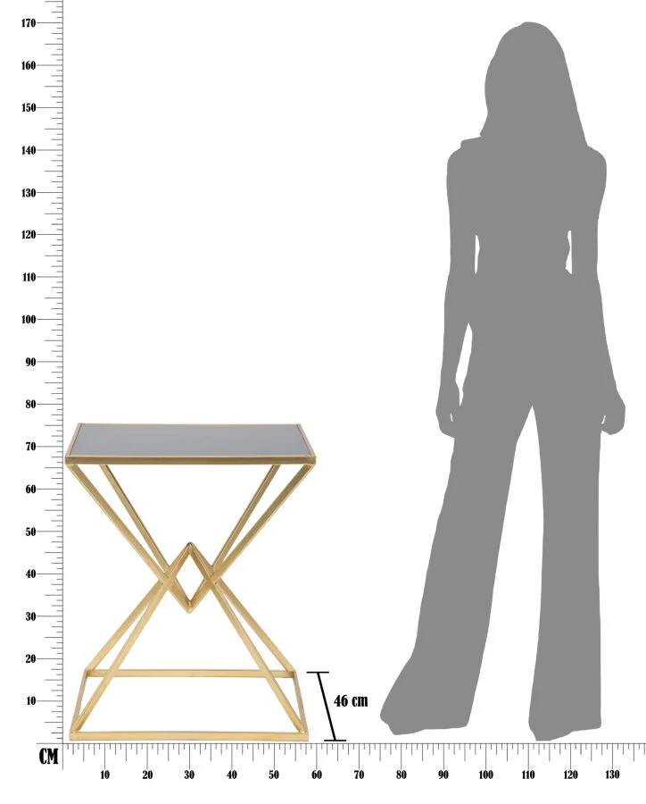 Tavolo da caffè geometrico in vetro temperato 57x46x68 cm - Image 10